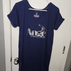 Victoria's Secret Navy Blue 'Angel' Sleep Tee with Silver Logo